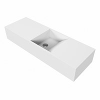 TYNE 70cm handwaschbecken freihängend solid surface (mineralwerkstoff) farbe Talc. Waschbeckenposition Mittig.-3