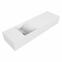 TYNE 80cm fontein solid surface kleur Talc. Positie wastafel links.