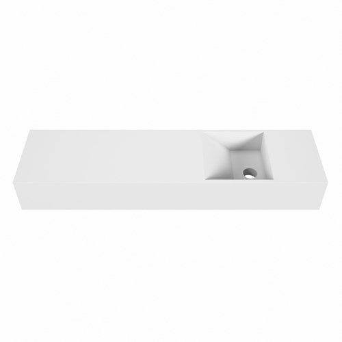TYNE 90cm fontein solid surface kleur Talc. Positie wastafel rechts.-2