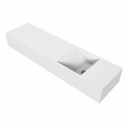 TYNE 90cm fontein solid surface kleur Talc. Positie wastafel rechts.-3