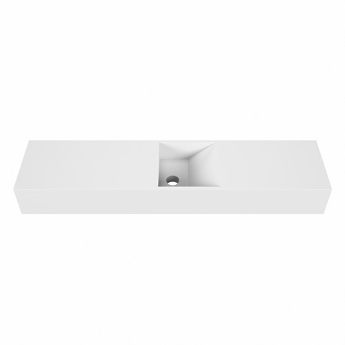 TYNE 100cm fontein solid surface kleur Talc. Positie wastafel midden.-2