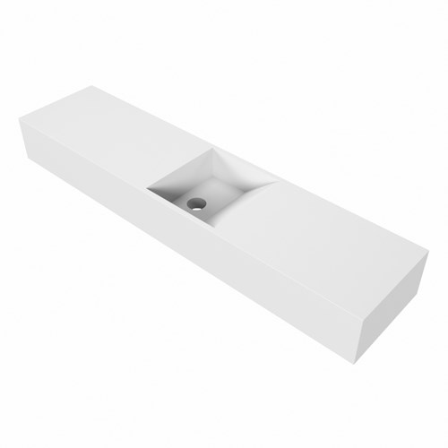 TYNE 100cm fontein solid surface kleur Talc. Positie wastafel midden.-3