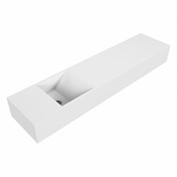 TYNE 100cm fontein solid surface kleur Talc. Positie wastafel links.