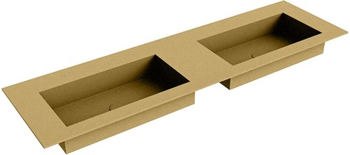 ZINK Oro solid surface inbouw wastafel 161cm. Positie wasbak Dubbel. 