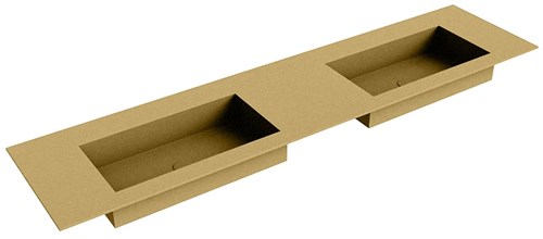 ZINK Oro solid surface inbouw wastafel 191cm. Positie wasbak Dubbel. 
