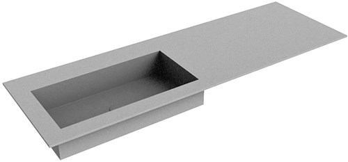 ZINK Plata solid surface inbouw wastafel 140cm. Positie wasbak Links. 
