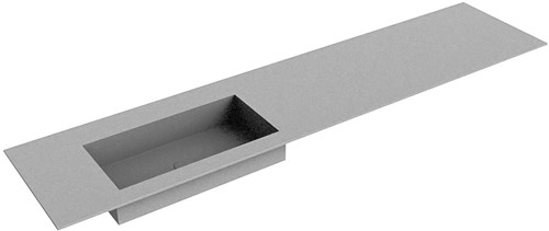 ZINK Plata solid surface inbouw wastafel 201cm. Positie wasbak Links. 