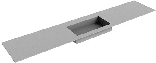 ZINK Plata solid surface inbouw wastafel 230cm. Positie wasbak Midden. 