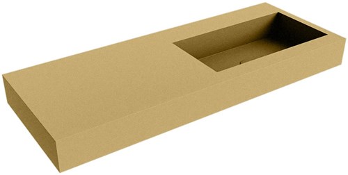 ZINK Oro vrijhangende wastafel 121cm. Positie wasbak Rechts rand 12cm. 