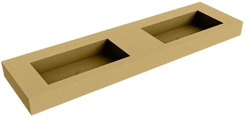 ZINK Oro vrijhangende wastafel 170cm. Positie wasbak Dubbel rand 12cm. 