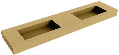 ZINK Oro vrijhangende wastafel 191cm. Positie wasbak Dubbel rand 12cm. 