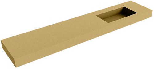 ZINK Oro vrijhangende wastafel 221cm. Positie wasbak Rechts rand 12cm. 