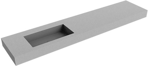 ZINK Plata vrijhangende wastafel 210cm. Positie wasbak Links rand 12cm. 