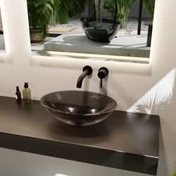 ZOI aufsatzwaschbecken transparent 50cm farbe Black.