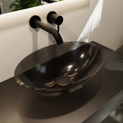 ZOI Lavabo d'appoggio trasparente 50cm colore Black.-2
